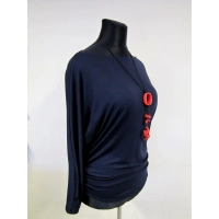 Tunika Amaya z marszczeniem na biodrach - granatowa